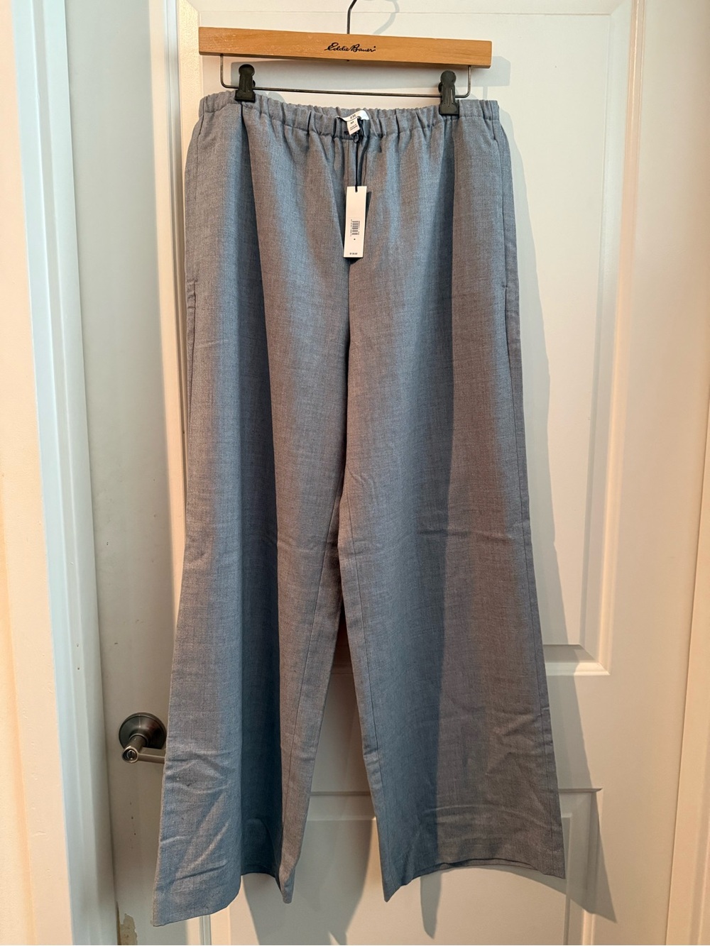 Banana Republic Soft Blue Wide-Leg Drawstring Pants